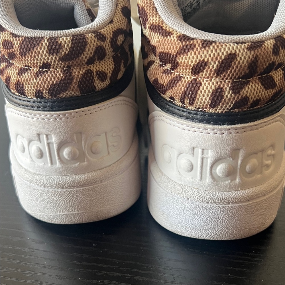 Adidas White and Black Sneakers with Leopard Detail - Picture 6 of 10